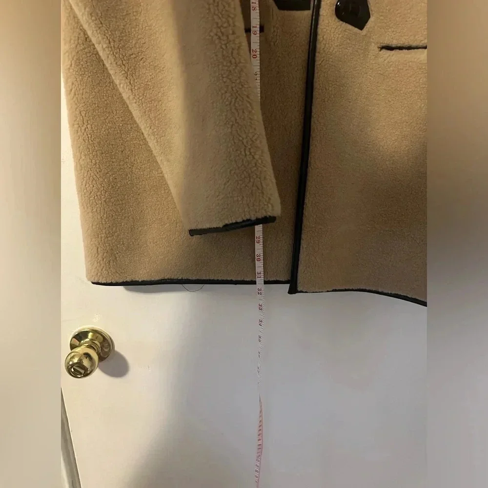 NWT Rebecca Minkoff Fuzzy Shearling Toggle Button Jacket Size XL. - Picture 8 of 12